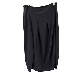 Oska Germany Dark Grey Polyester Pleated Midi Skirt Size 2 (Small/Medium)‎